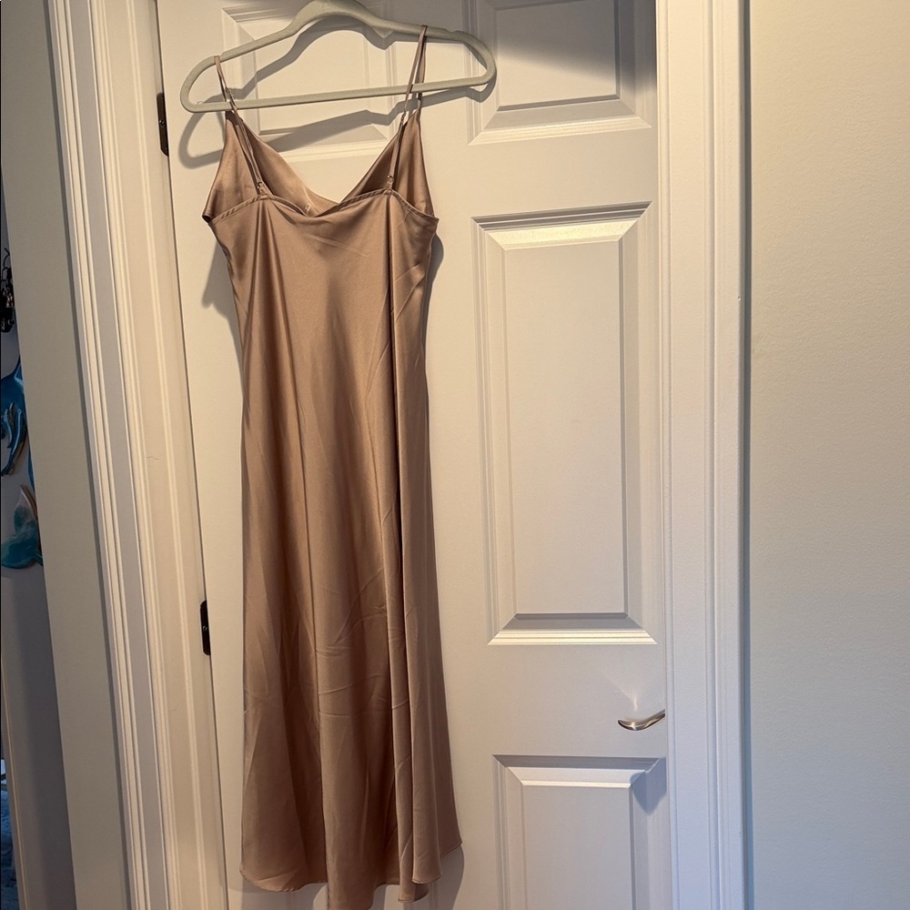 Urban Outfitters Satin Cowl Slip Dress - Taupe - Picture 3 of 7
